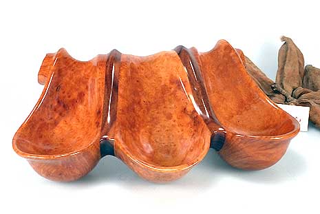 RO-EL Pipe Holder Solid Briarwood for three Pipes